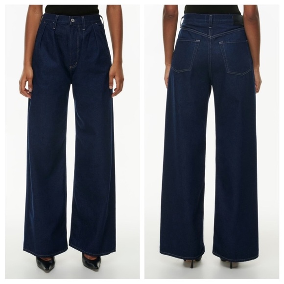 NWT Citizens of Humanity Maritzy Pleated Trouser Jeans High Rise Wide Leg Hudson - Picture 2 of 11